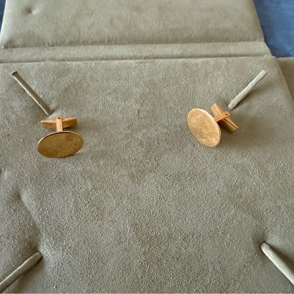 Gold Round Cufflinks